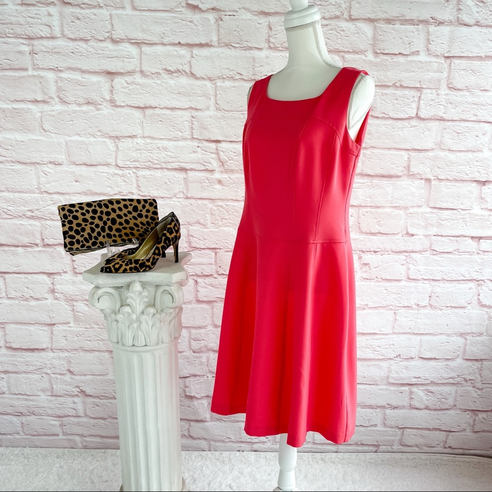 Evan-Picone Coral Sleeveless Dress - 8 - Picture 2 of 9